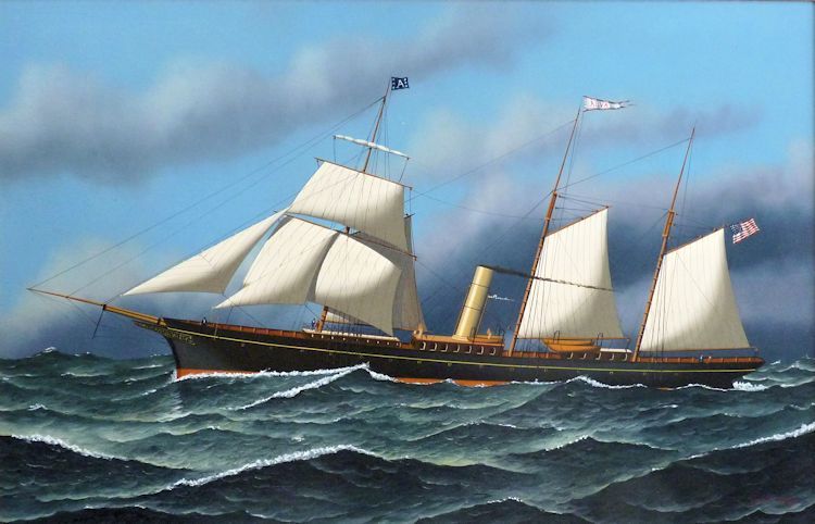 unframed painting of Yacht ALVA align=