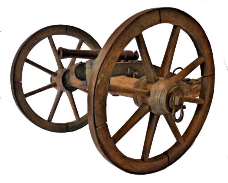 Left front side of Civil War cannon image