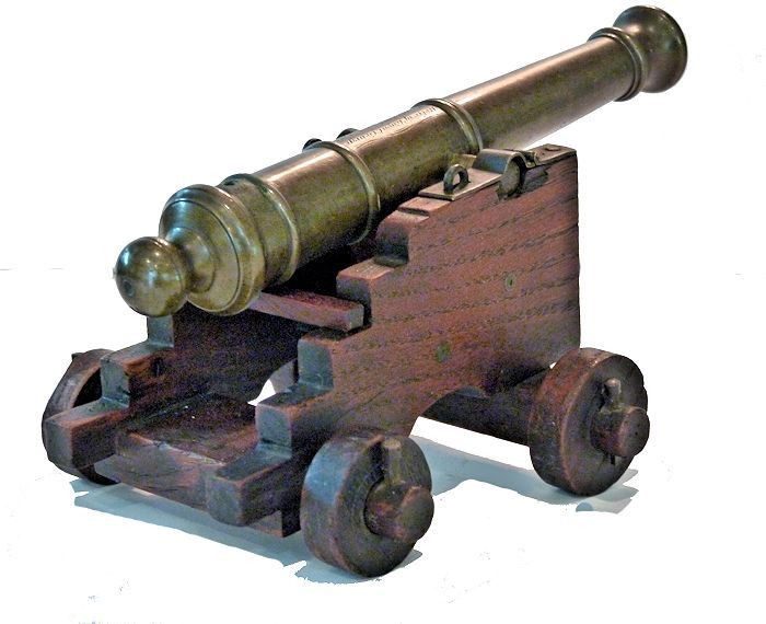 ANTIQUE MODEL CANNON RELIC OF RELIC OF THE ROYAL GEORGE 19TH BRONZE BRASS 