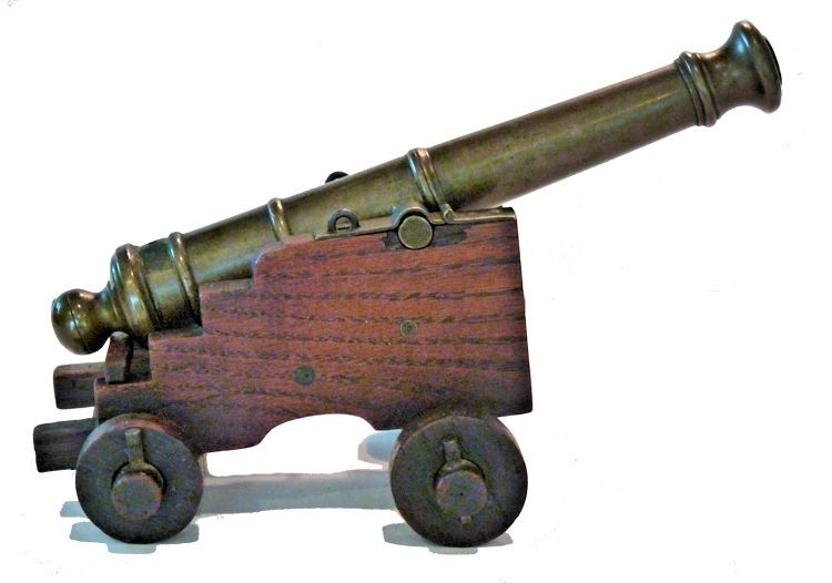 Royal George cannon relic with elevated barrel image