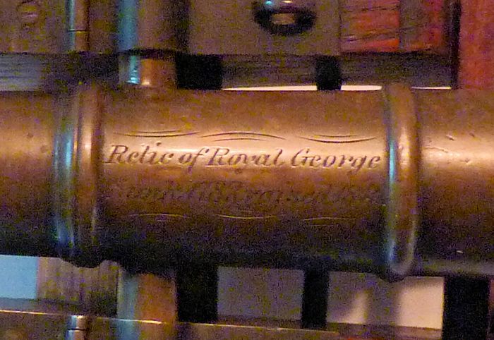 Engraved barrel of Royal George cannon relic image