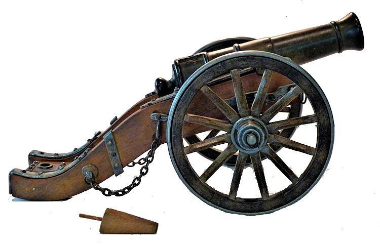 George I elevated cannon barrel on Ca 1694 field carriage image