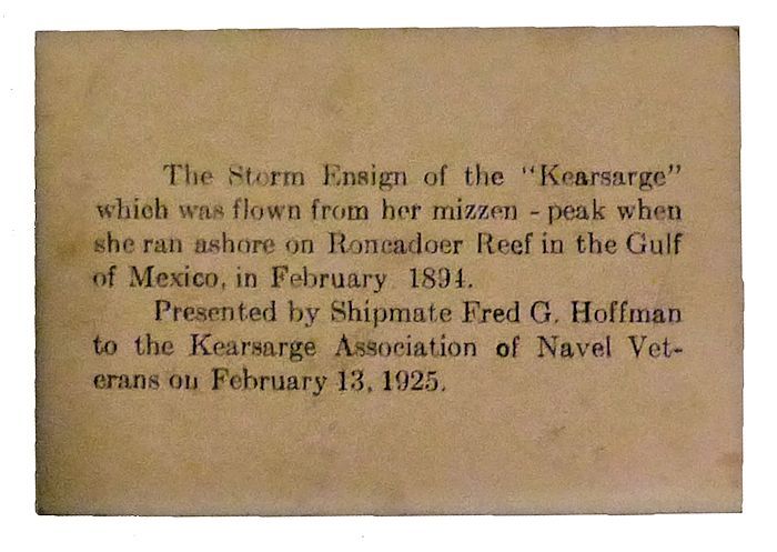 Card with details of the provenance of this flag image