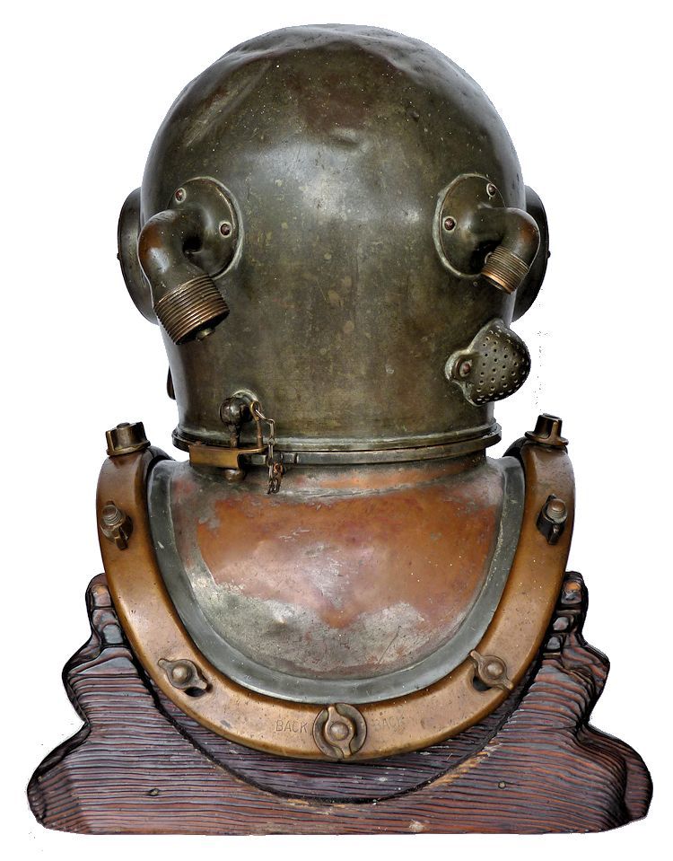 Back view of 1945 DESCO MK V dive helmet image