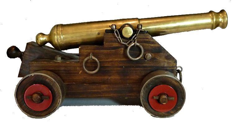 Right side view of Continental Navy 24 pound signal cannon replica image