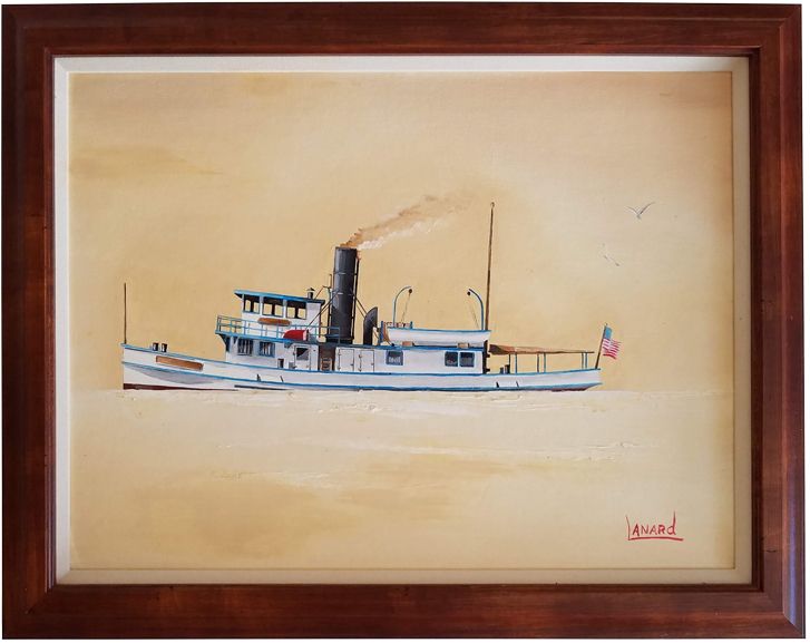 Navy dive boat paintng oil on Canvas image