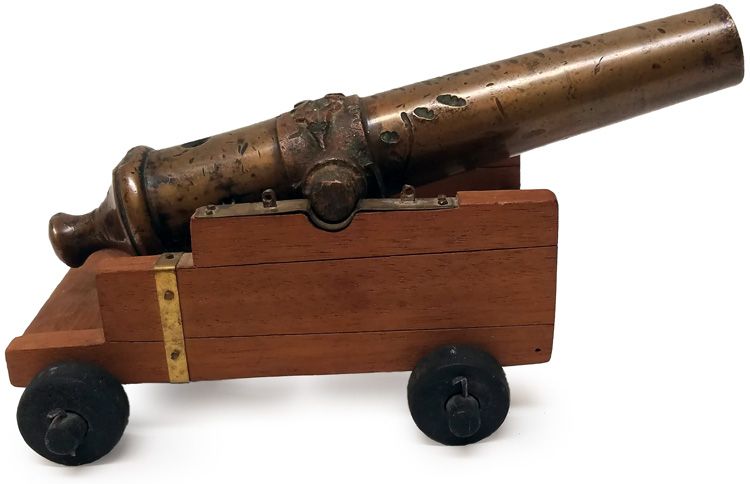 Bronze Signal Cannon 
on Wood Naval Style Carriage